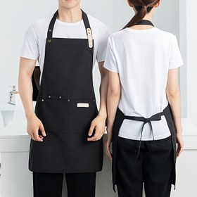 Resim 1 adet Cep Detaylı Ayarlanabilir Boyun Askılı Kanvas Önlük - Cep Detaylı, Unisex, Siyah, Ev, Restoranlar, Mutfaklar, Hamurcular, Kahve Dükkanları ve Daha Fazlası İçin Mükemmel, Çok Yönlü Önlük|Ayarlanabilir Önlük|Dayanıklı Önlük 