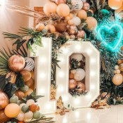 Resim 73cm 3D Dijital KT Tahta Çerçeve (1 Adet), 16 Soğuk Beyaz Işık ("1 İçin 12"), Parlak Rakamlar Doğum Günleri, Yıldönümleri ve Parti Fotoğraf Süslemeleri İçin 