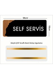 Resim zafrakreklam Ofis -Kapı İsimliği, Yönlendirme levhası 26X10Cm - SELF SERVİS 