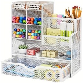 Resim Maxaccess Beyaz Çok Katmanlı Açık Ofis Kitaplığı - Öğrenci Ve Profesyonel Masa Düzenleyici Beyaz 