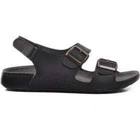 Resim Siyah Erkek Düz Sandalet 80-954 M Siyah 