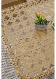 Resim Duru 4 Kişilik Rattan Bahçe Balkon Mutfak Masa Takımı Cappuccino 