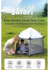Resim Kiwi Safari Çocuk-bebek Oyun Parkı Çadırı +50 Uv Korumalı,kolay Kurulum,alüminyum Sağlam Gövde- Siyah 