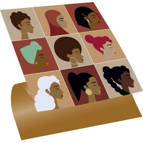 Resim Tink Kendinden Yapışkanlı Kadın Figürleri Desenli Pvc Karo 30x30 cm (56 Adet) 5m2 