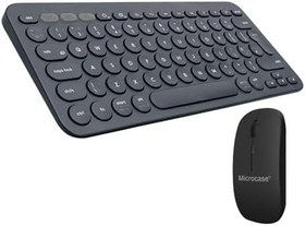 Resim Microcase 2in1 Yuvarlak Tuşlu Bluetooth Kablosuz Klavye 800-1200-1600 DPI Bluetooth Kablosuz Mouse AL4812 (Pembe) 