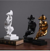 Resim Leezsing Sessizlik Altındır Dekorasyon Oturma Odası Ev Şarap Dolabı Dekorasyon Ofis Heykel El Sanatları Kitaplık Reçine Siyah 