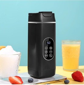 Resim Globalbloom Siyah 7.4v Kablosuz Blender Taşınabilir, Paslanmaz Çelik, 5 Saat Izolasyonlu, Seyahat Ve Ofis 