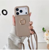 Resim Globalbloom Lychee Desenli iPhone Uyumlu 17 Deri Cüzdanlı Kılıf Ve Aynalı Kartlık 