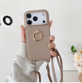 Resim Globalbloom Lychee Desenli iPhone Uyumlu 17 Deri Cüzdanlı Kılıf Ve Aynalı Kartlık 