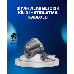 Resim MiraLive Suya Dayanıklı 110DB Alarmlı Çelik Disk Kilidi 