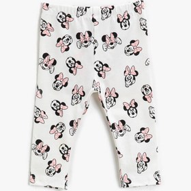 Resim Kız Bebek Minnie Mouse Baskılı Tayt Lisanslı Pamuklu 