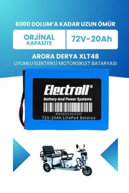 Resim ELECTROLL Arora DERYA XLT48 Uyumlu Batarya (Standart Kapasite) LiFePO4 72V 20Ah Elektrikli Motorsiklet Batarya 