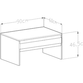 Resim Givayo Mobilya Swan Ofis Sehpası Çırağan Antrasit 