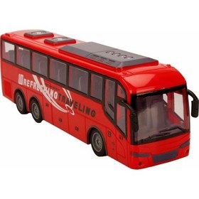Resim Şarjlı Işıklı Full Fonksiyon Uzaktan Kumandalı 1:30 Oyuncak Otobüs Kırmızı 