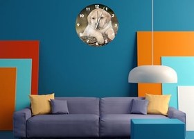 Resim Tİ-PLAY TATLI YAVRU LABRADOR 30X30CM AKRİLİK DEKORATİF MODERN DUVAR SAATİ 