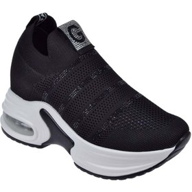 Resim Guja İçten Gizli Dolgu Tabanlı Kadın Spor Ayakkabı GJ-3004 SİYAH 