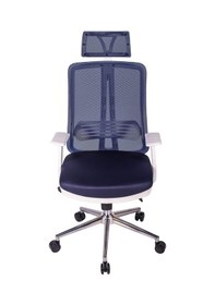 Resim Ofisbazaar Up Beyaz Fileli Yönetici Koltuğu Ergonomik Başlıklı Ofis Koltuğu Lacivert Lacivert 