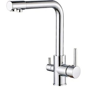 Resim KALİTE Arıtmalı Musluk Bağlantılı Mutfak Eviye Bataryası Musluğu Üç Su Girişli 