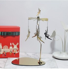 Resim Ranyeek Ev Dekorasyonu Işıldaklı Döner Mumluk, Avrupa Stili Romantik Fantezi Tabağı, Gümüş Renkli Kukla Figürlü Mum Bardak Olmadan 