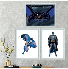 Resim Batman Üçlü Takım Çerçeveli Poster Tablo 