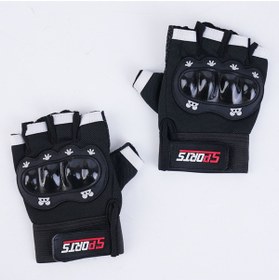 Resim HENGSHENG Çocuklar için Koruma Destekli Unisex Yarım Parmak Scooter Bisiklet Eldiveni 