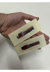 Resim S Line Çamurluk Arması Seti Krom-kırmızı 3m 3d Abs A1, A3, A4, A5, A6, A7, A8, Q2, Q3, Q5, Q7, Q8, Tt, E-tron Uyumlu 