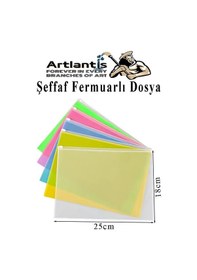 Resim A5 Şeffaf Fermuarlı Dosya 5 Renk 1 Paket Pvc Fermuarlı Evrak Dosyası 18x25cm Çıtçıtlı Belge Evrak Dosyası Ofis Büro Okul 5 Adet 