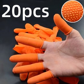 Resim 20 adet Turuncu Silikon Parmak Koruyucuları - Parmak Baskıları, Kaymaz, Toz Geçirmez ve Statik Kontrol Eldivenleri Tırnak Bakımı, El Sanatları ve Ofis Kullanımı için, Yüksek Kaliteli, Tırnak Bakımı Eldivenleri | Parmak Koruyucuları | Silikon Malzeme 