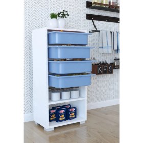 Resim The Violet 4 Sepetli Çok Amaçlı Dolap Sebzelik Mutfak Dolabı - Mavi 