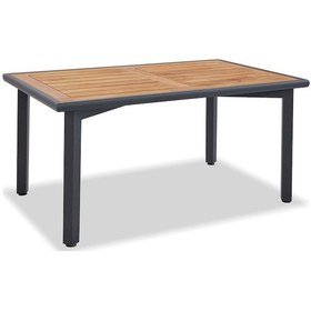 Resim Erinöz Berlin Alüminyum Bahçe Masası - Antrasit Gövde - Ahşap Tab Antrasit 