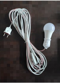 Resim Led 10 Metre Anahtarlı Seyyar Uzatma Ampul (14w= 10owatt) 