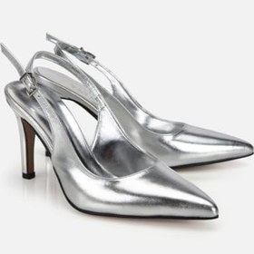 Resim HOTİÇ Kadın Lame Sivri Burunlu İnce Topuklu Arkası Açık Stiletto 