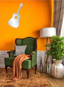 Resim Aynalı Duvar Süsü Sticker 2 Adet Gitar Şekilli 34x15x0,6cm 