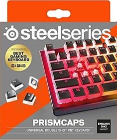Resim SteelSeries PrismCaps - Çift Taraflı Tuş Seti, "Puding" Görünümlü, Tüm Standart Mekanik Klavyeler ile Uyumluluk - MX Darbe - Siyah 