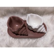 Resim Dekoratif Kahverengi Oval Sunumluk Tepsi 