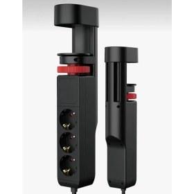 Resim 3x Priz 2x USB 1x Type-C Girişli Priz Masa Kenar Sıkıştırmalı Priz Masaüstü Montaj Akım Koruma Prizi 