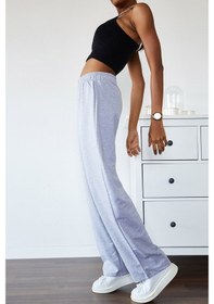 Resim Xhan Gri Yüksek Bel Oversize & Bol Kesim Eşofman Altı (477938008) 