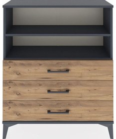 Resim Arges Şifonyer 2 Raflı 3 Çekmeceli 88x30x106 Antrasit-çam Antrasit 
