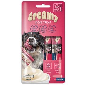 Resim M-Pets Creamy Somonlu Ek Besin ve Köpek Ödülü 4x15 Gr 