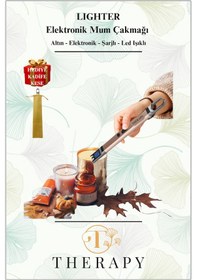 Resim Therapy Smell, Lıghter Lüks Elektronik Mum Çakmağı / Altın / Hediye 