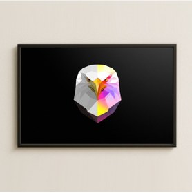 Resim Geometrik Kartal Baş Figürü Dijital Sanat Pleksi Tablo 