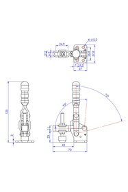 Resim MAMMUD GoodHand GH-11502-B Dikey Geçiş Kelepçesi | 150 kg Kapasiteli Düz Taban ve Oluklu Kol - Esnek Sabitl 