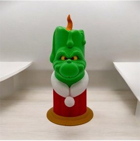 Resim Yeni Yıl Grinch Led Mumlu Yılbaşı Aksesuarı 1 Adet 