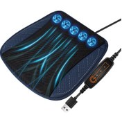 Resim Yuntech01 Navy Mavi Usb Beslemeli Otomobil Koltuk Yastığı - 5 Fanlı Soğutucu, Ice Ipek Dokuma, Üç Hız Ayarı, Ev Ofis Araçlarda Kullanım 