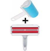 Resim Markafox Mavi Yıkanabilir Tüy Alma Rulosu + Yeni Nesil Hazneli Gırgır Tüy Toplayıcı 2'Li Set 