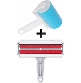 Resim Markafox Mavi Yıkanabilir Tüy Alma Rulosu + Yeni Nesil Hazneli Gırgır Tüy Toplayıcı 2'Li Set 