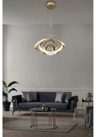 Resim Dron Tek Top 2 Modern Sarkıt Led Avize - - Kumandalı / Gold Gold 