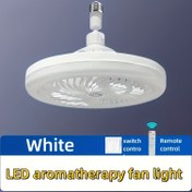 Resim 10 İnç Akıllı Tavan Fan Işığı Uzaktan Kumandalı - 30W LED, 3 Hız Ayarlı, 3000K-6500K Ayarlanabilir Renk Sıcaklığı, Kablosuz, Yükseltilmiş Işık Kapağı & Aromaterapi, E26/E27 Soketi, Beyaz, Yatak Odası, Mutfak, Kiler için Tavan Fan Aydınlatma Cihazı 