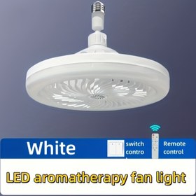 Resim 10 İnç Akıllı Tavan Fan Işığı Uzaktan Kumandalı - 30W LED, 3 Hız Ayarlı, 3000K-6500K Ayarlanabilir Renk Sıcaklığı, Kablosuz, Yükseltilmiş Işık Kapağı & Aromaterapi, E26/E27 Soketi, Beyaz, Yatak Odası, Mutfak, Kiler için Tavan Fan Aydınlatma Cihazı 