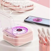 Resim Nostalji Mini Plak Görünümlü Radyolu Bluetooth Hoparlör 3D Ses Dalgası Retro Müzik Plak Pembe - Lisinya 